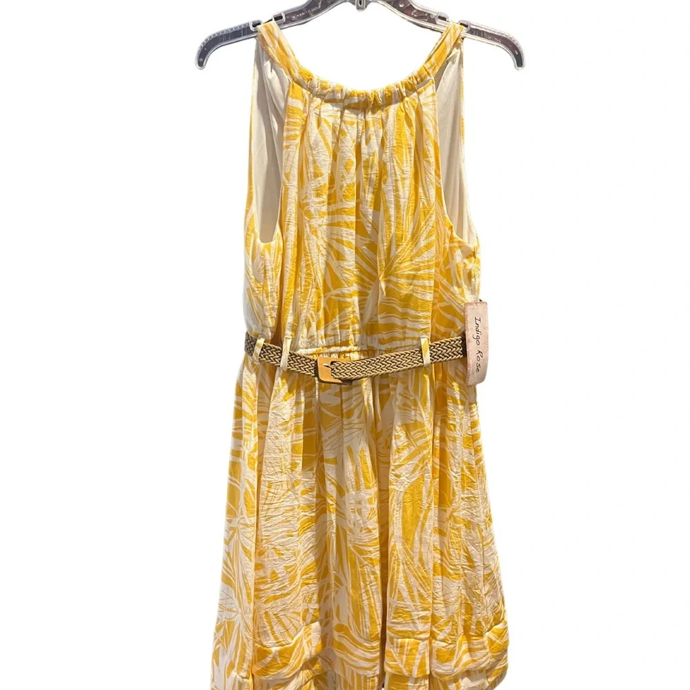 Indigo Rose Sunny Yellow Patterned Dress - Picture 1 of 8